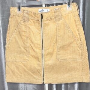 Hollister High Rise Beige Corduroy Mini Skirt